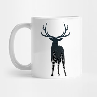 Minimalistic Deer Double Exposure Aesthetic Mug